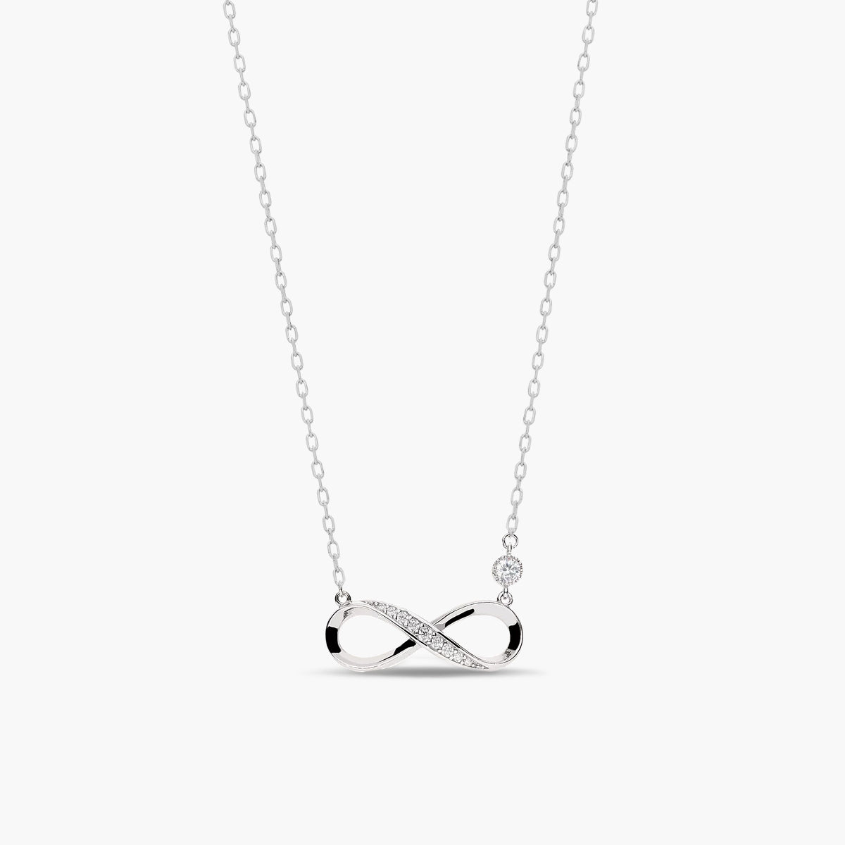 Collar infinito de plata 1ª ley circonitas 24 mm