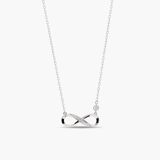 Collar infinito de plata 1ª ley circonitas 24 mm