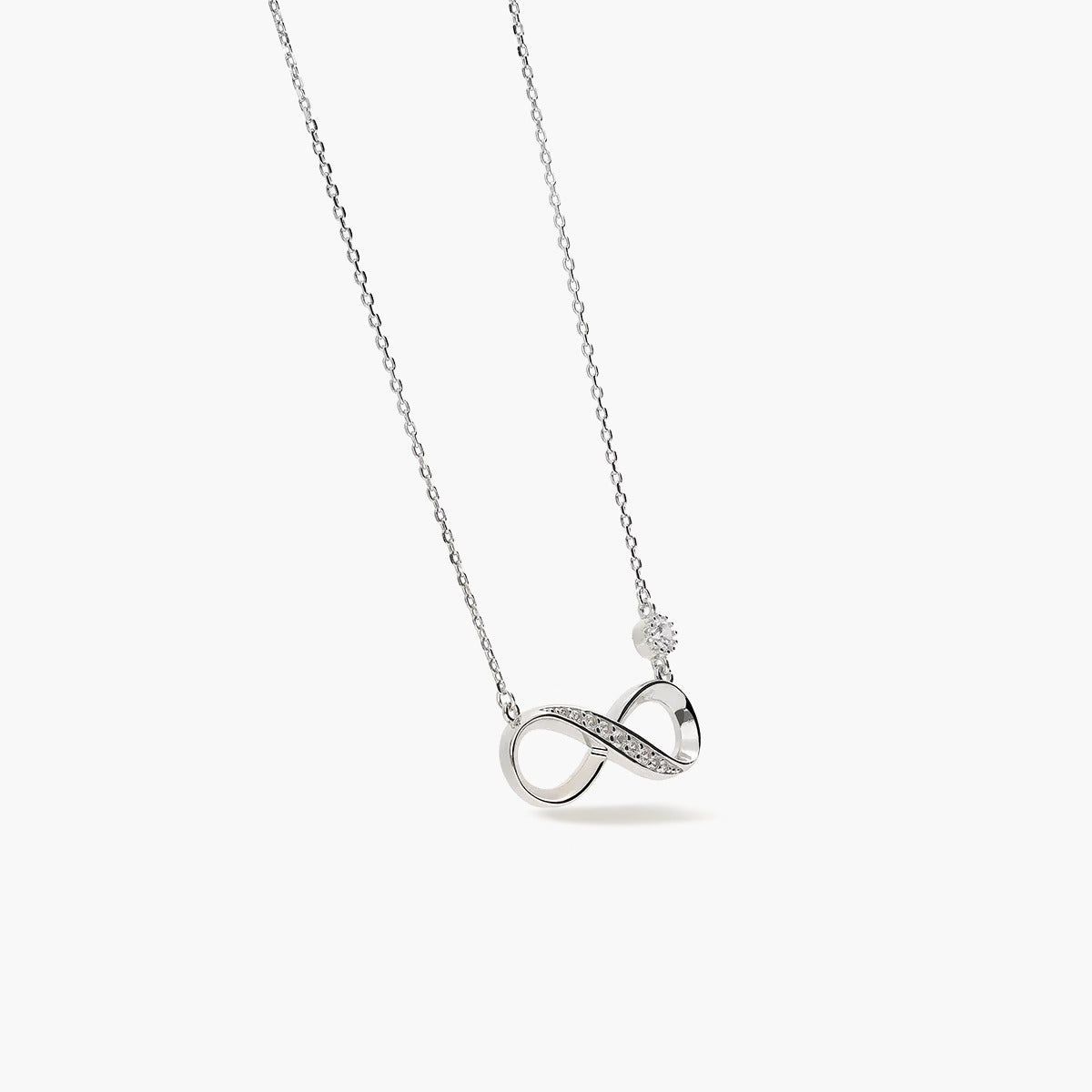 Collar infinito de plata 1ª ley circonitas 24 mm