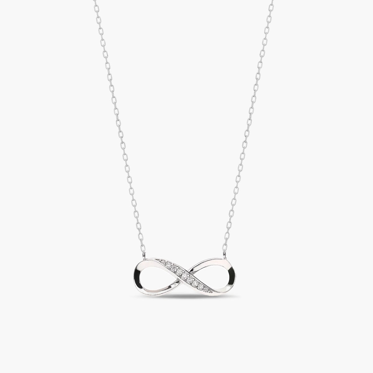 Collar infinito de plata 1ª ley circonitas 21 mm