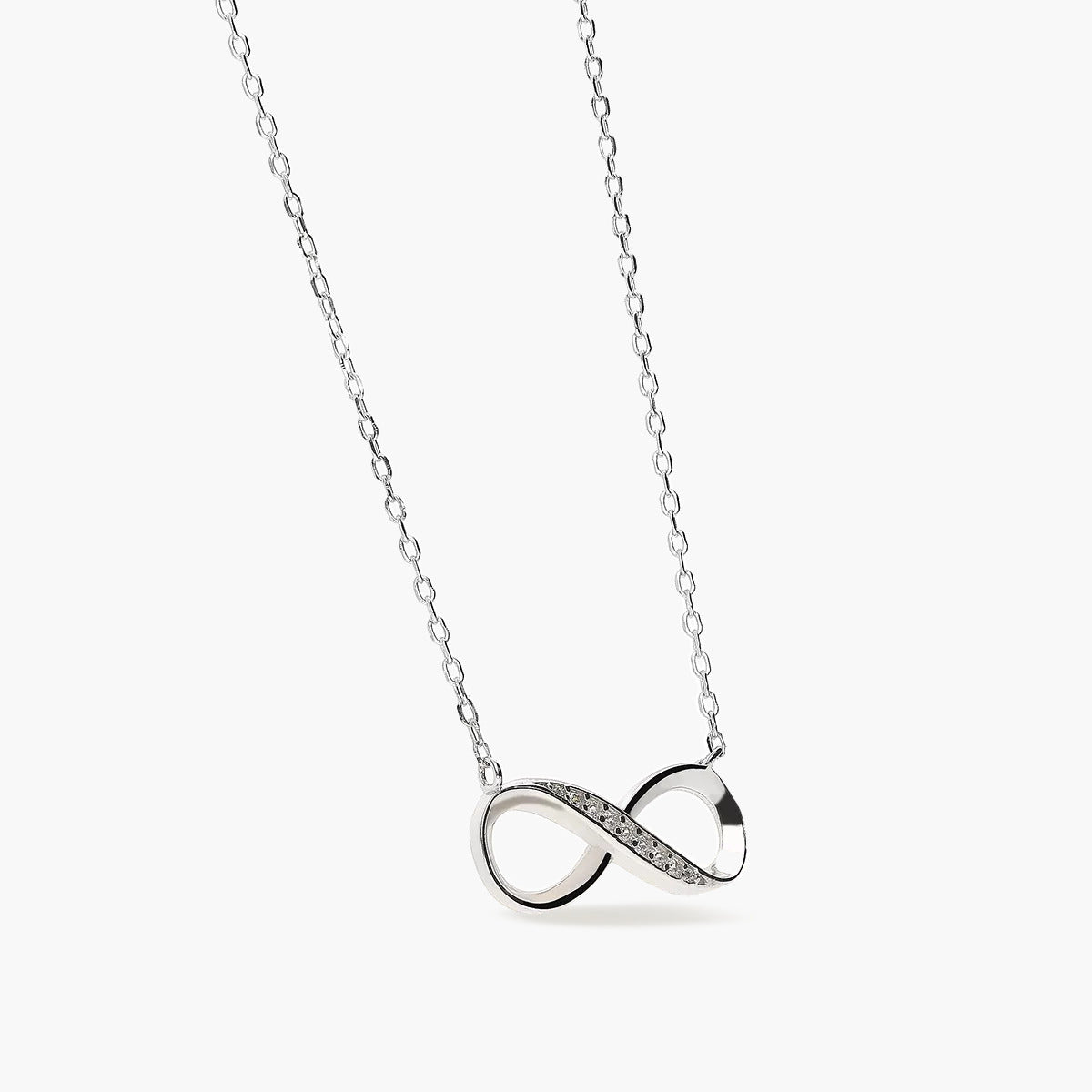 Collar infinito de plata 1ª ley circonitas 21 mm