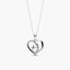 Collar silueta corazones de plata 1ª ley circonitas 18 mm