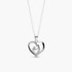 Collar silueta corazones de plata 1ª ley circonitas 18 mm