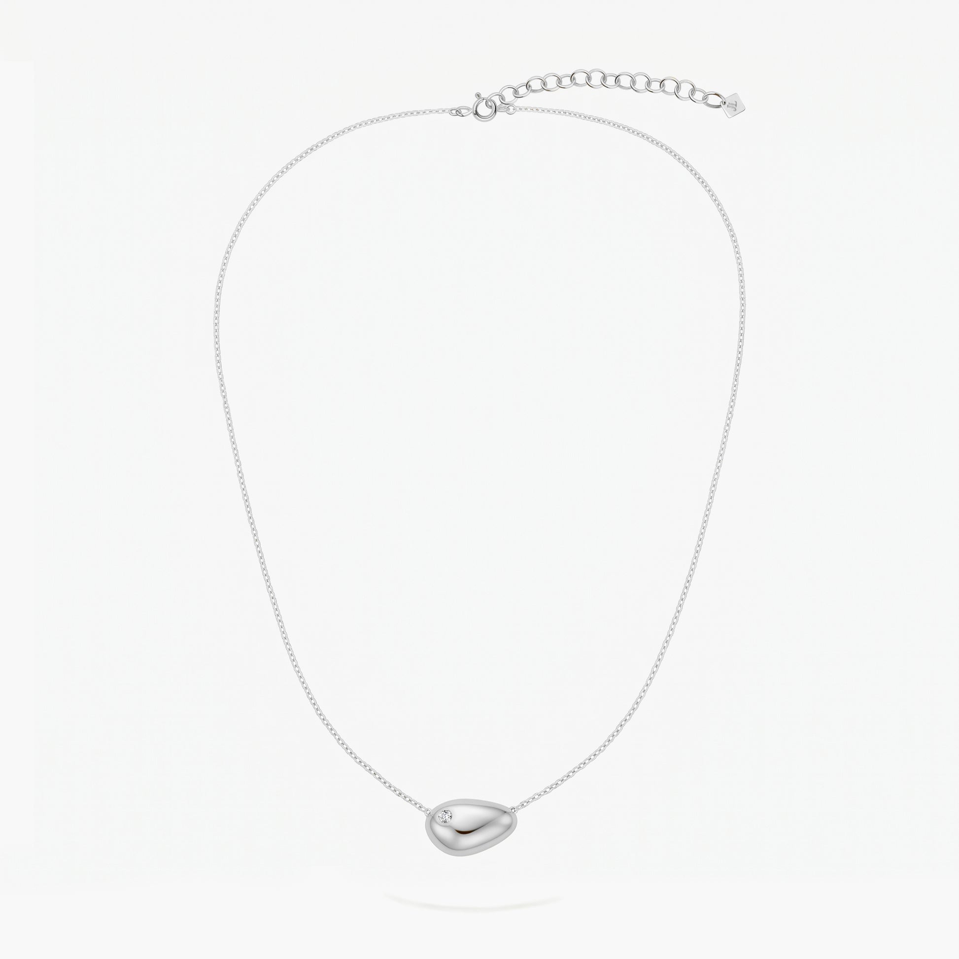 Collar de plata 1ª ley topacio blanco 17x11 mm BLOWN