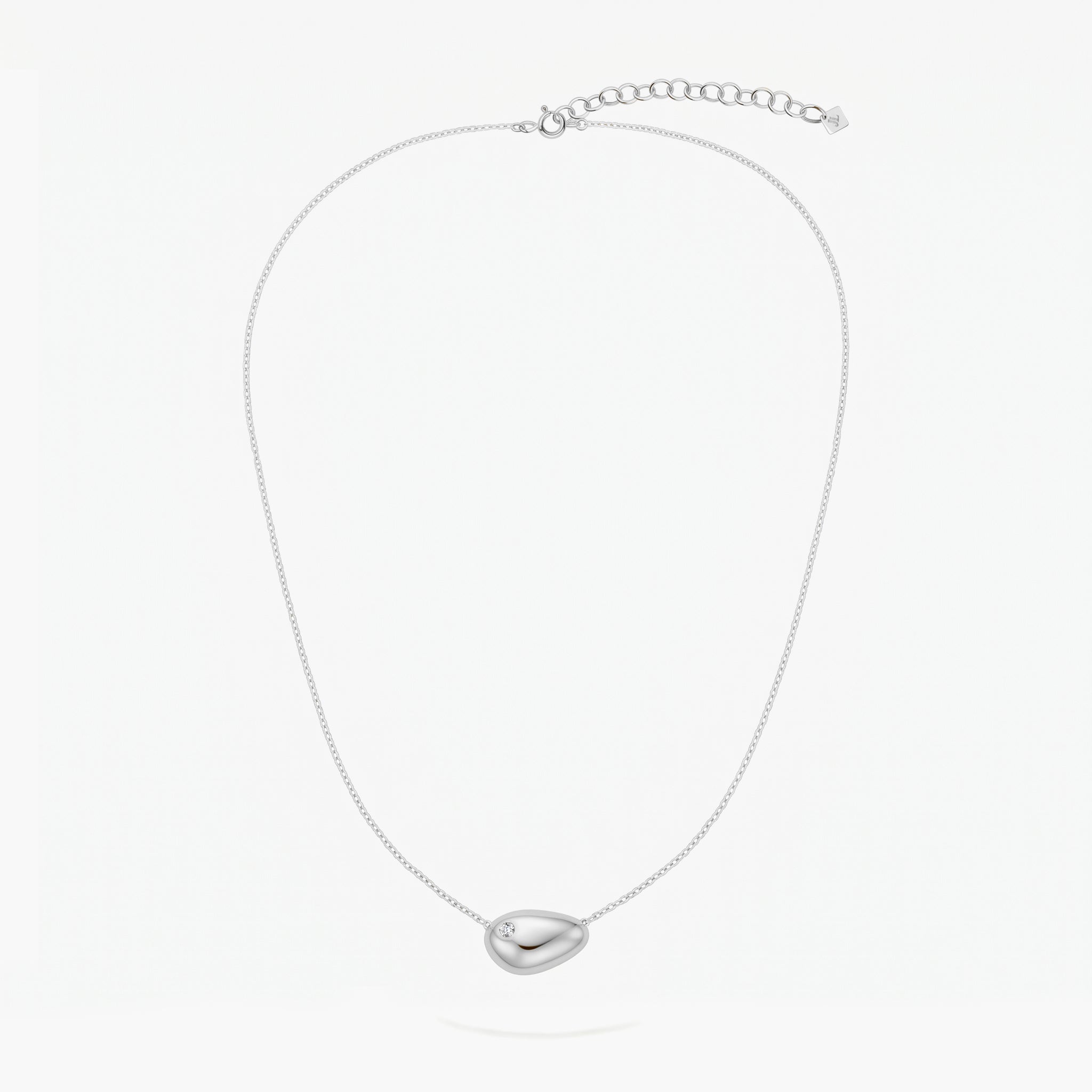 Collar de plata 1ª ley topacio blanco 17x11 mm BLOWN