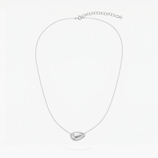 Collar de plata 1ª ley topacio blanco 17x11 mm BLOWN