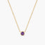 Collar de plata 1ª ley con baño de oro 18K amatista violeta 4 mm WHISPERS