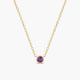 Collar de plata 1ª ley con baño de oro 18K amatista violeta 4 mm WHISPERS
