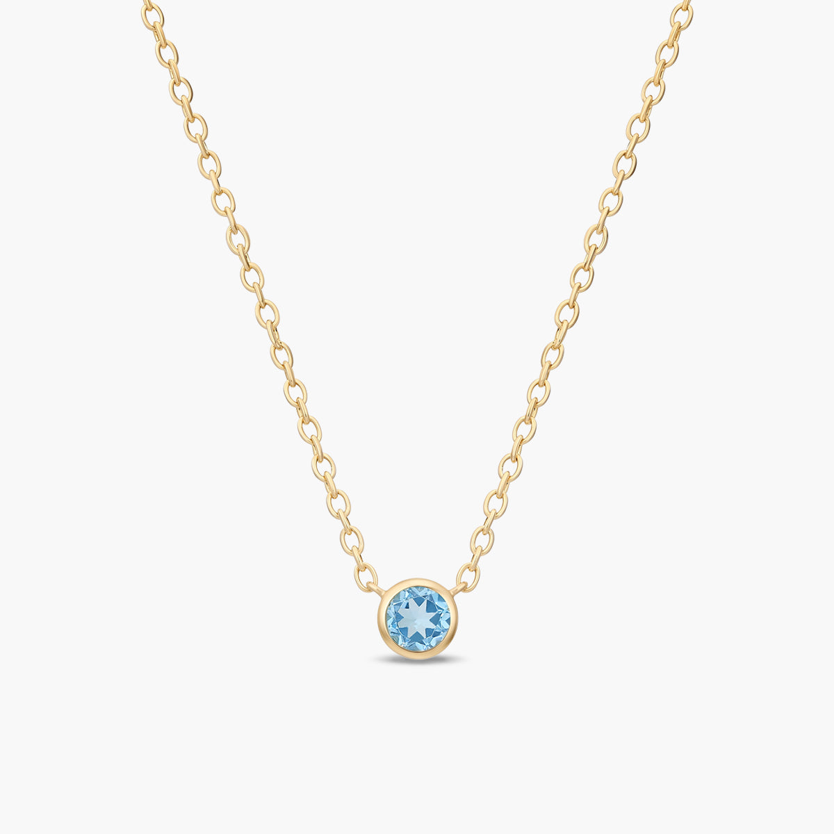 Collar de plata 1ª ley con baño de oro 18K topacio azul 4 mm WHISPERS