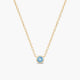 Collar de plata 1ª ley con baño de oro 18K topacio azul 4 mm WHISPERS