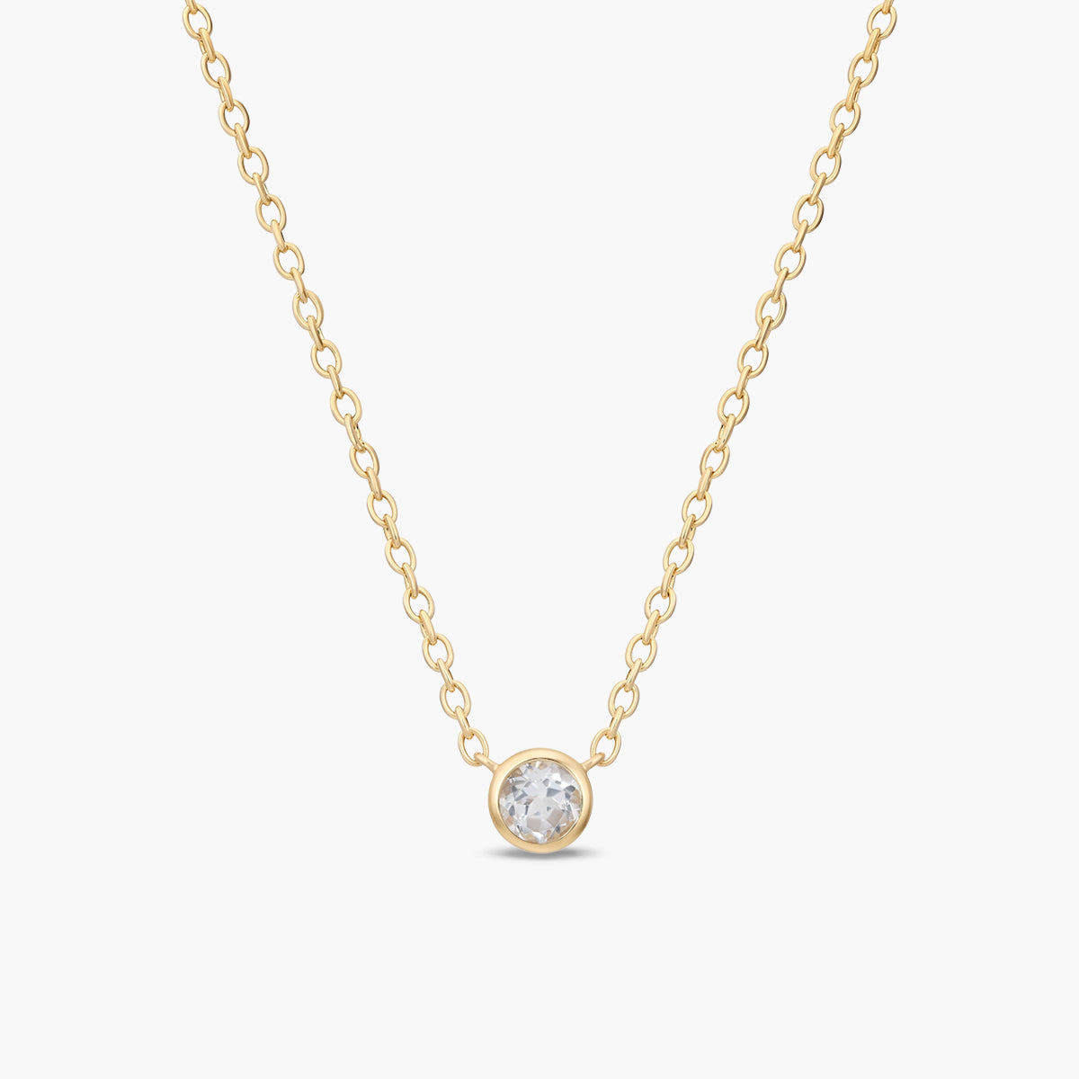 Collar de plata 1ª ley con baño de oro 18K topacio blanco 4 mm WHISPERS
