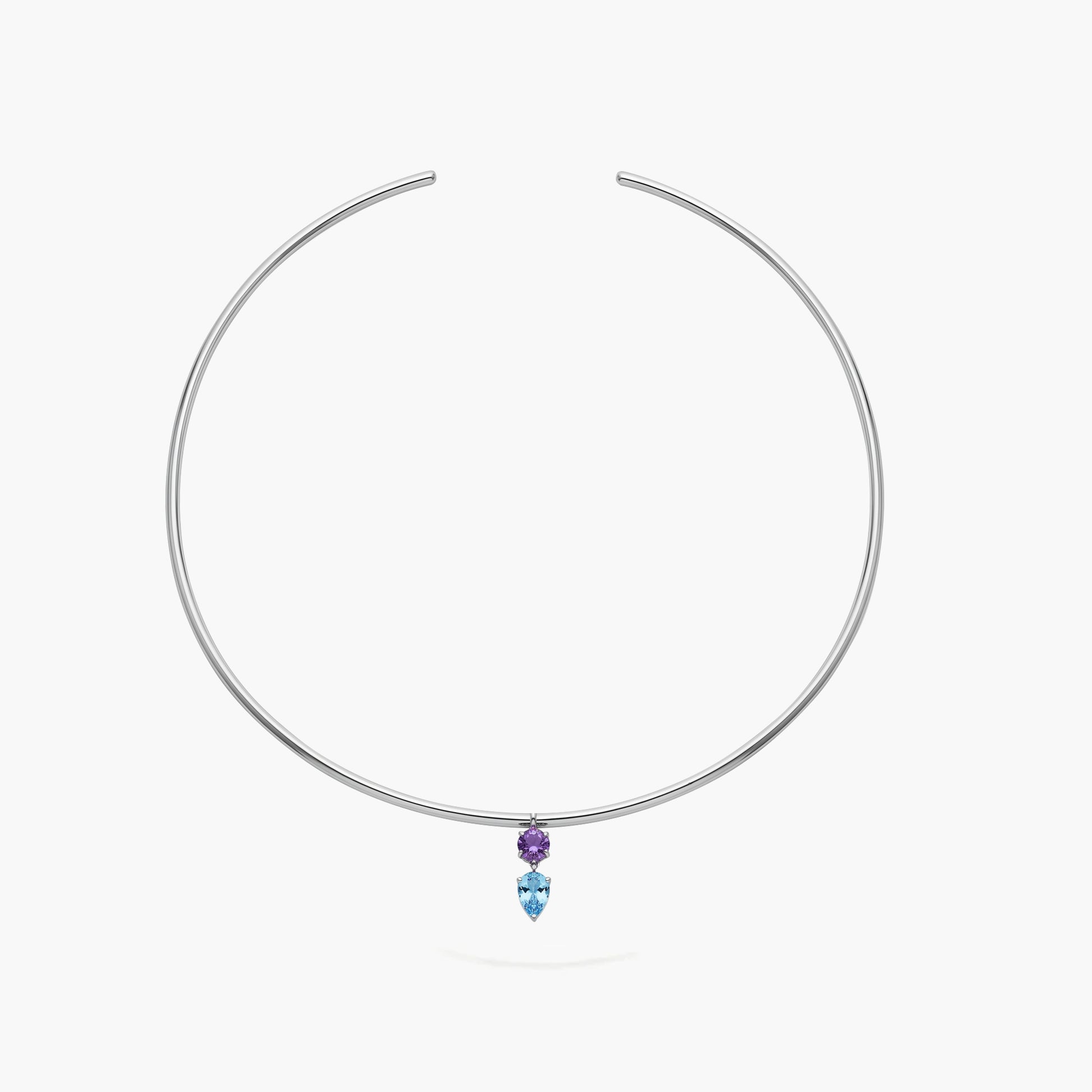 Collar de plata 1ª ley amatista violeta y topacio azul WHISPERS