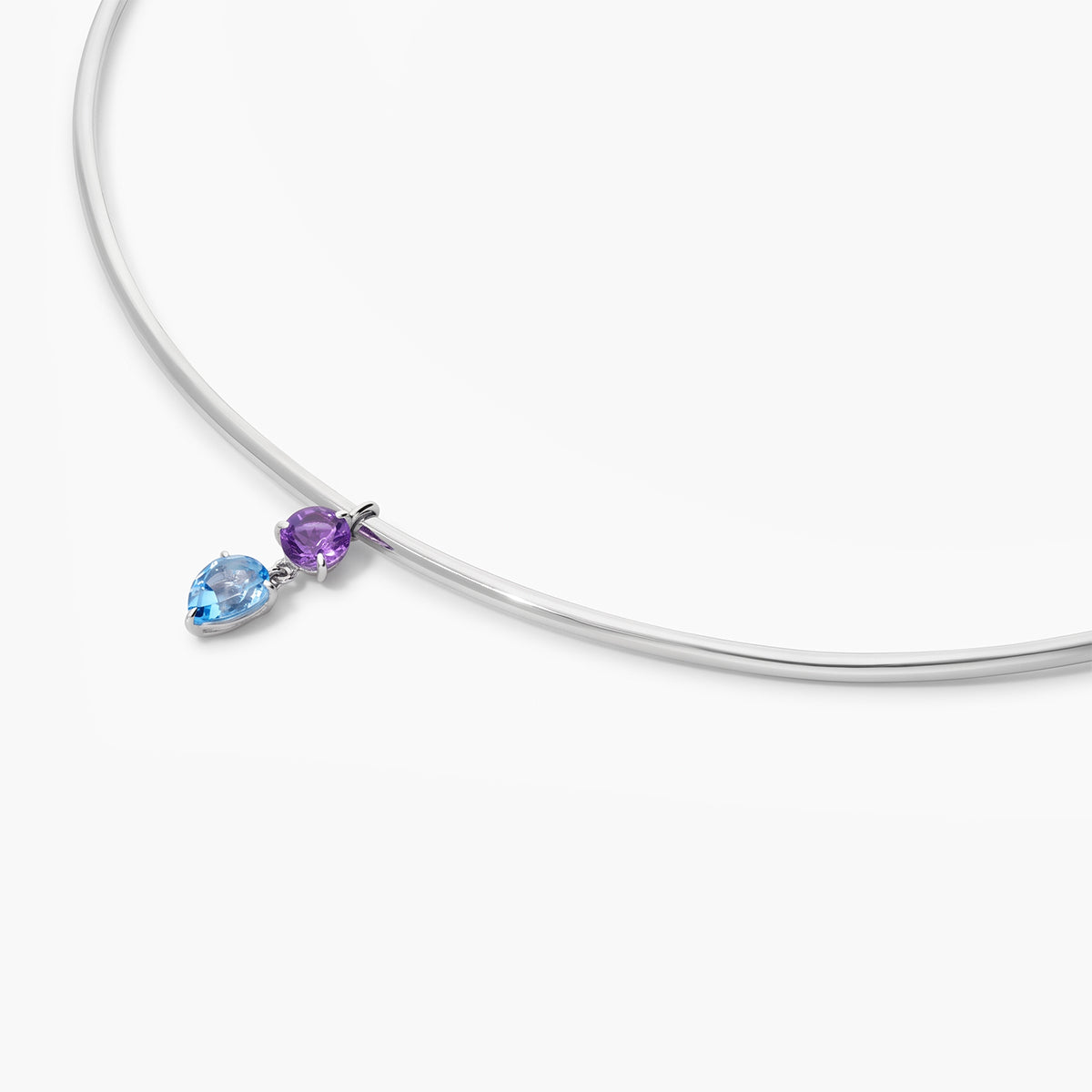 Collar de plata 1ª ley amatista violeta y topacio azul WHISPERS