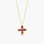 Collar cruz de plata 1ª ley con baño de oro 18K amatista violeta y citrino 16 mm WHISPERS