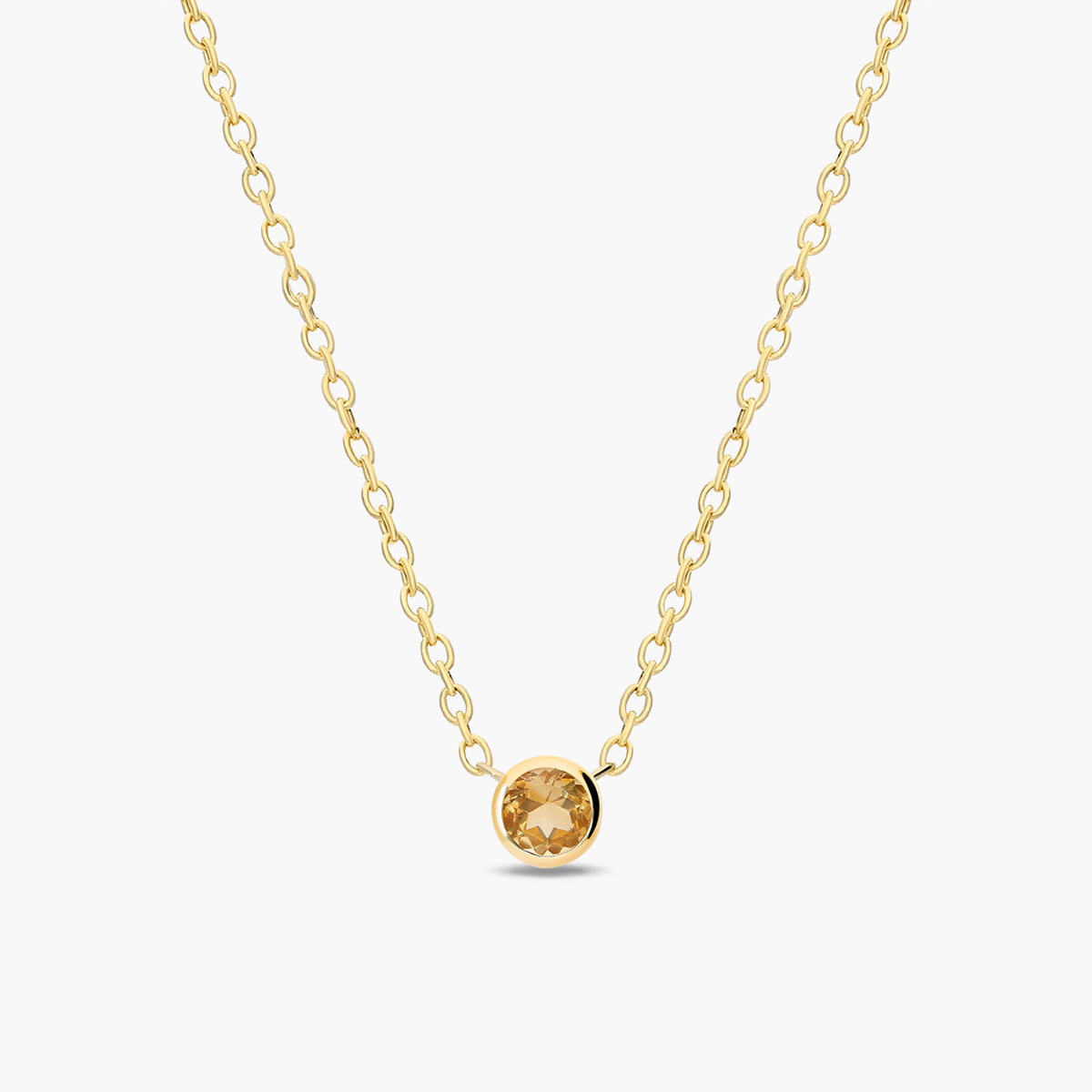 Collar de plata 1ª ley con baño de oro 18K citrino 4 mm WHISPERS