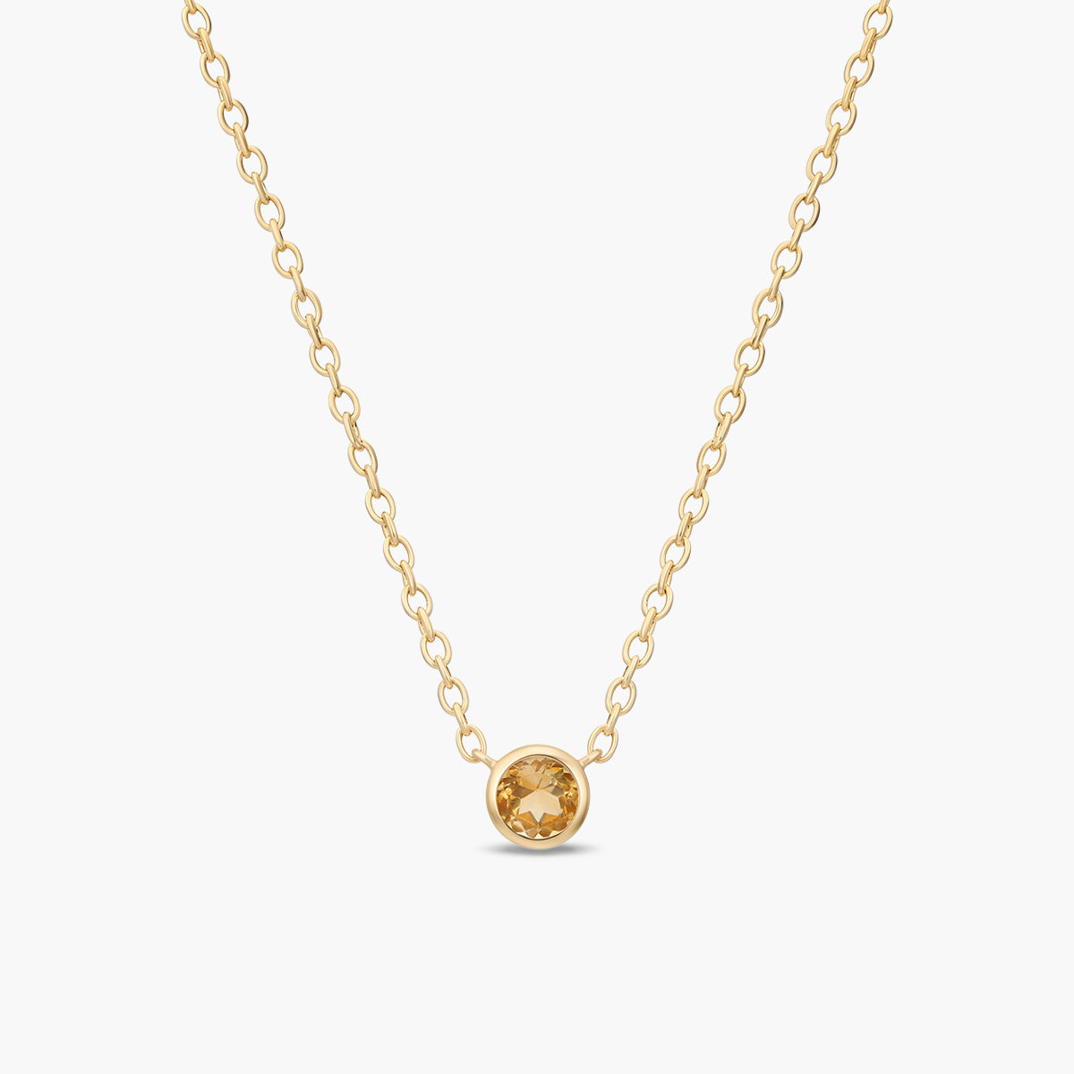 Collar de plata 1ª ley con baño de oro 18K citrino 4 mm WHISPERS