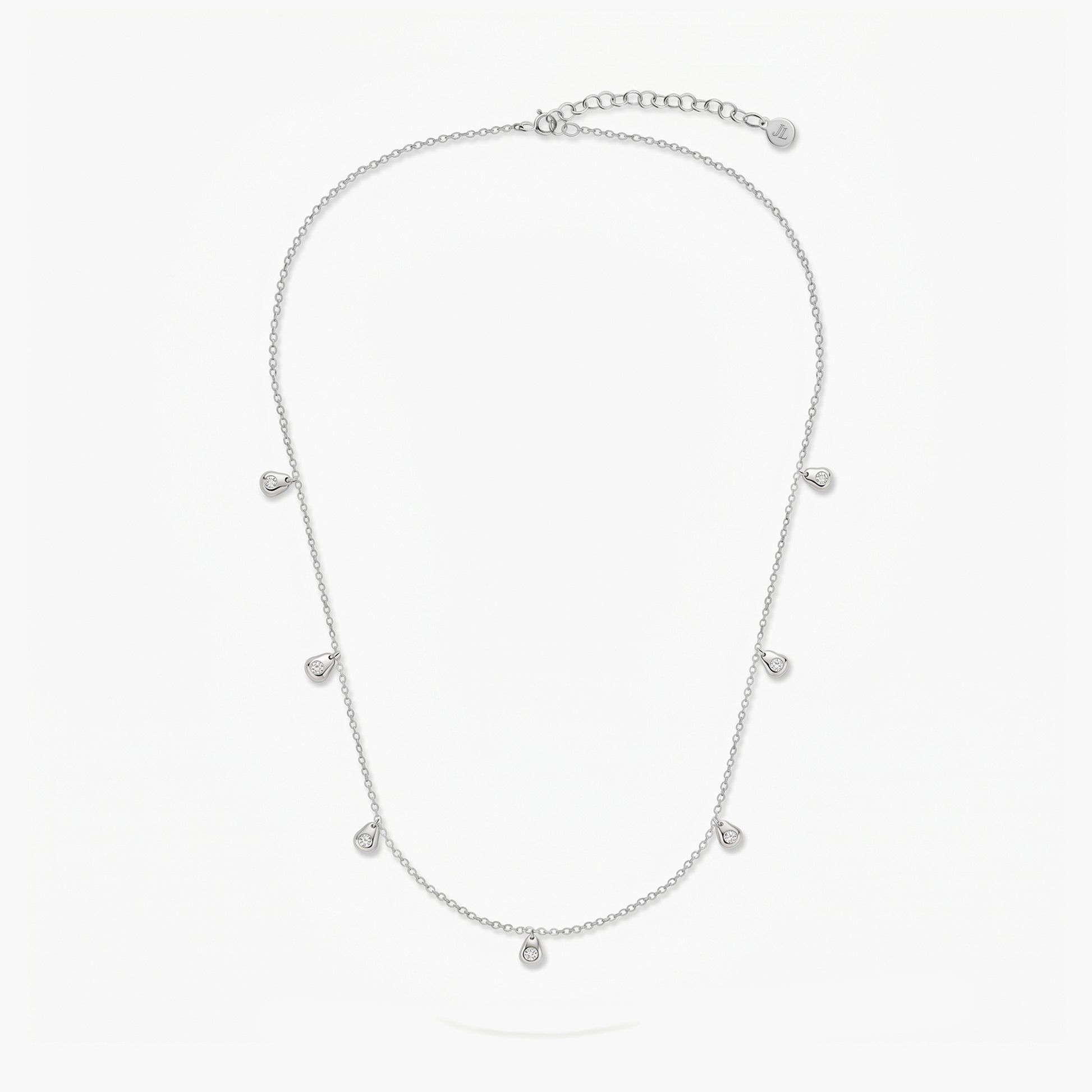 Collar de plata 1ª ley colgantes topacio blanco 40-45 cm BLOWN