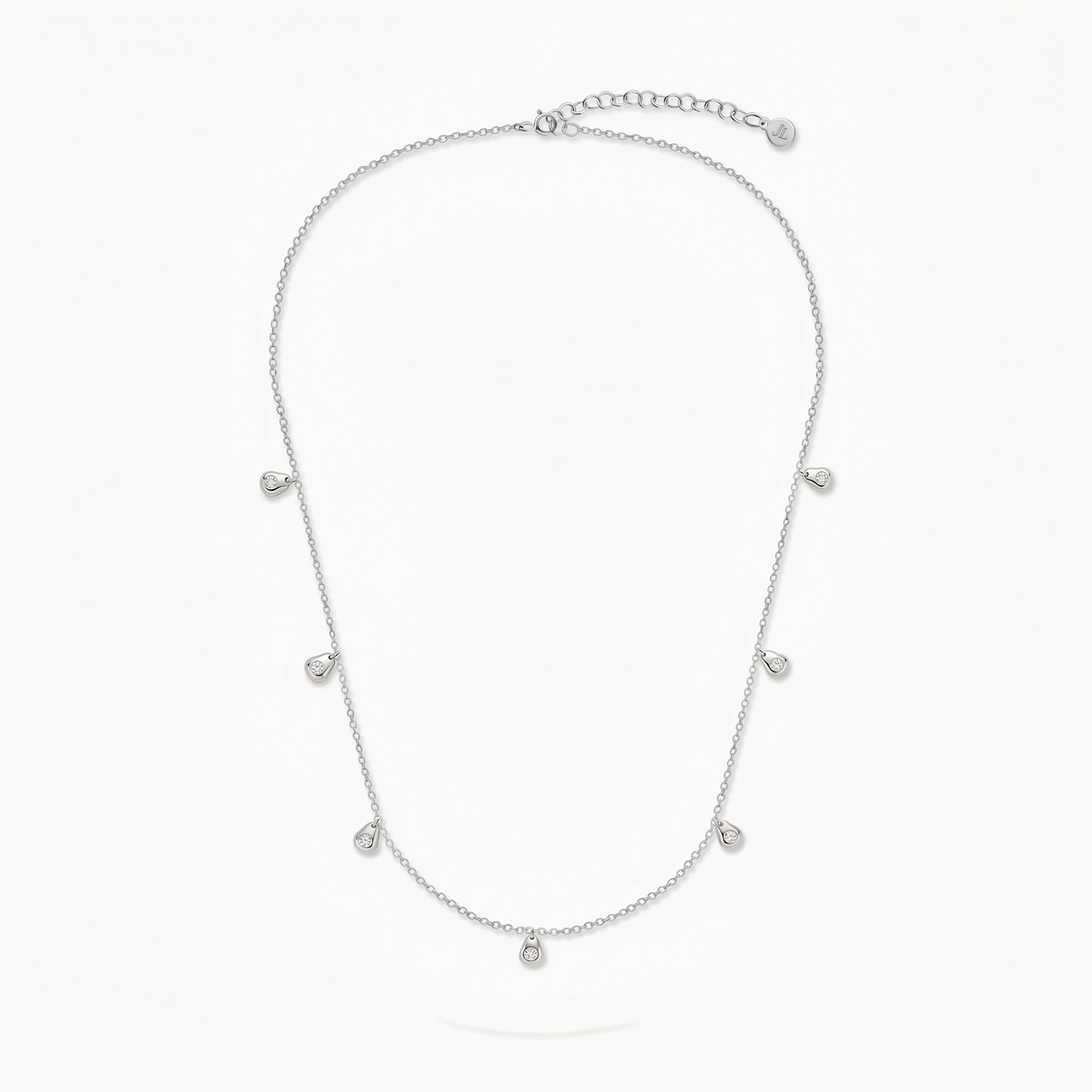Collar de plata 1ª ley colgantes topacio blanco 40-45 cm BLOWN