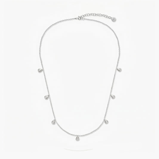 Collar de plata 1ª ley colgantes topacio blanco 40-45 cm BLOWN