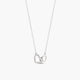 Collar silueta corazones de plata 1ª ley circonitas 16 mm
