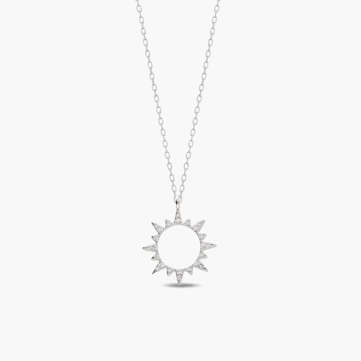 Collar sol de plata 1ª ley circonitas 17 mm