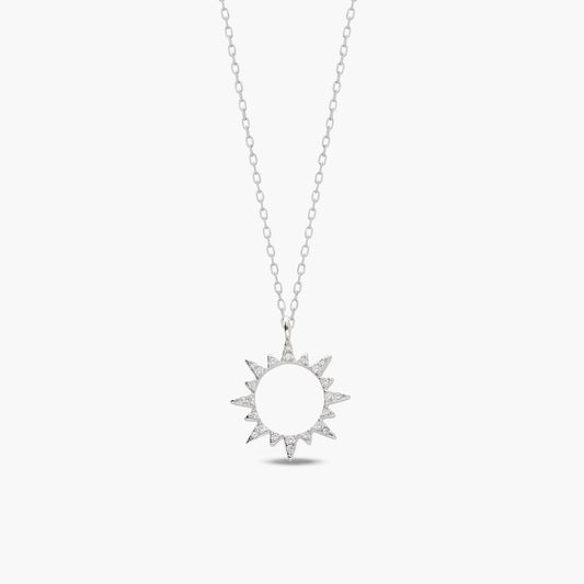 Collar sol de plata 1ª ley circonitas 17 mm