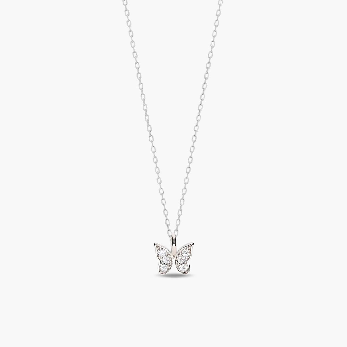 Collar mariposa de plata 1ª ley circonitas 6 mm