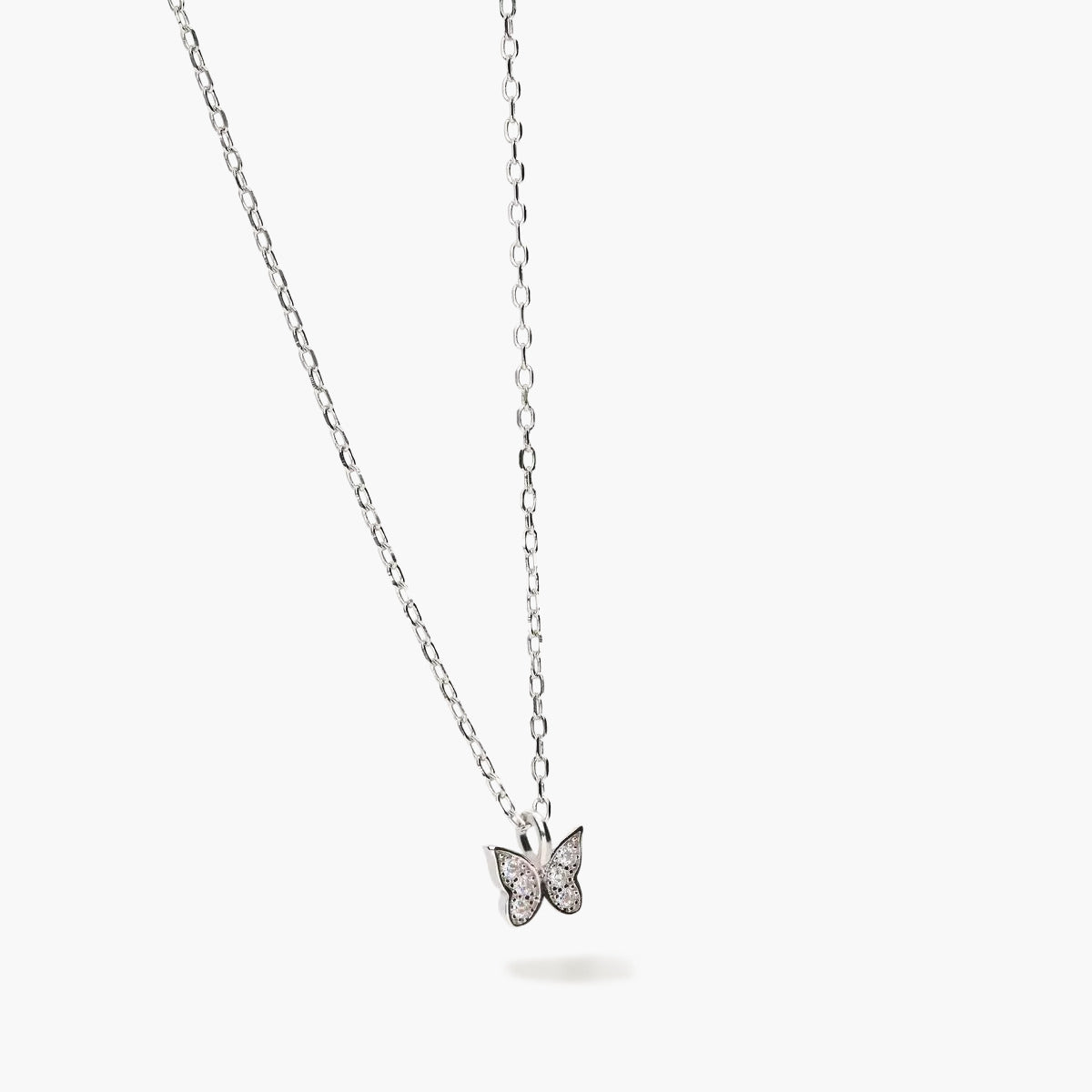 Collar mariposa de plata 1ª ley circonitas 6 mm