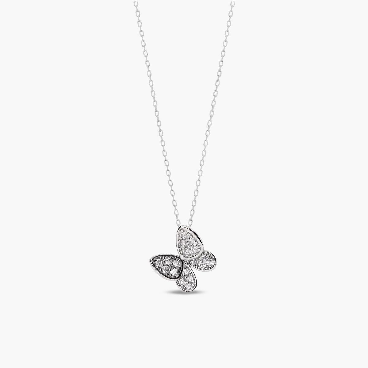 Collar mariposa de plata 1ª ley circonitas 11 mm