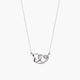 Collar silueta corazones de plata 1ª ley circonitas 14 mm