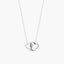 Collar doble corazón de plata 1ª ley circonitas 15 mm