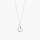 Collar silueta corazón de plata 1ª ley circonitas 14 mm