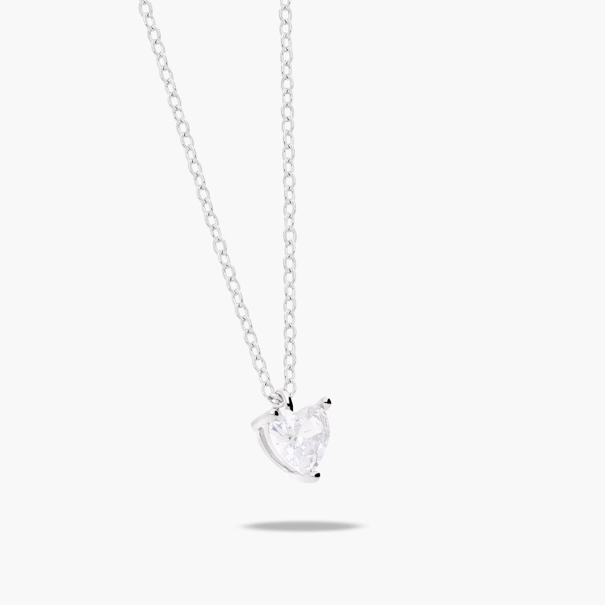 Collar corazón de plata 1ª ley circonita 6 mm FANCY LOVE