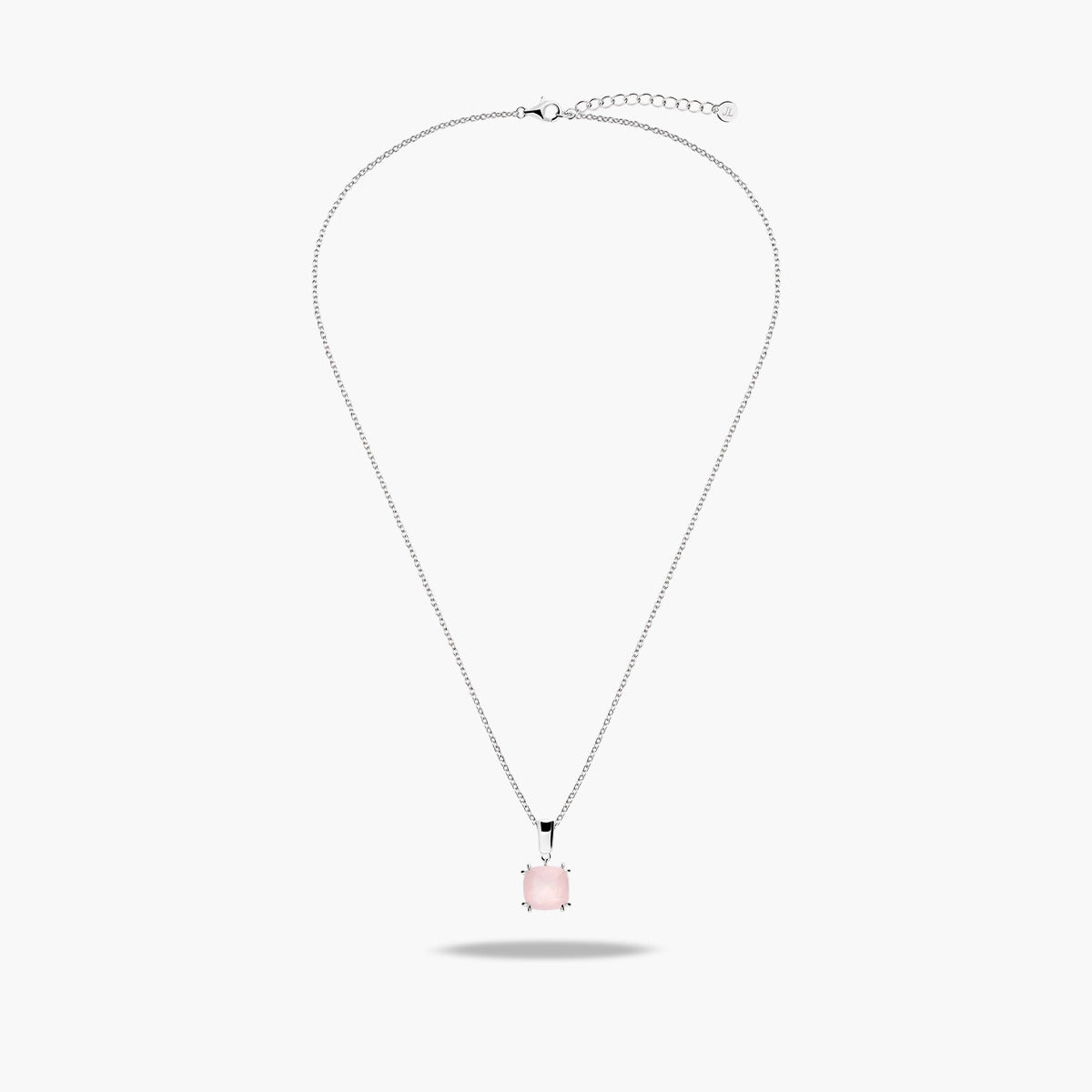 Collar de plata 1ª ley cuarzo rosa 11 mm HOPE