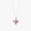 Collar corazón rosa de plata 1ª ley circonitas 11 mm