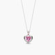 Collar corazón rosa de plata 1ª ley circonitas 11 mm