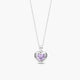Collar corazón lavanda de plata 1ª ley circonitas 11 mm