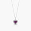 Collar corazón violeta de plata 1ª ley circonitas 11 mm