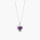 Collar corazón violeta de plata 1ª ley circonitas 11 mm