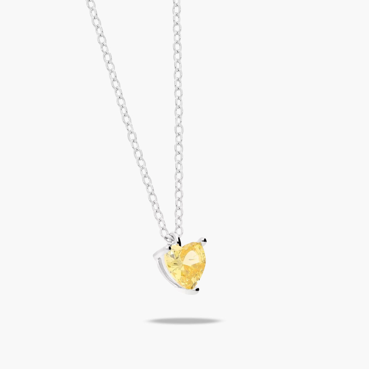 Collar corazón amarillo de plata 1ª ley circonita 6 mm FANCY LOVE