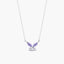 Collar mariposa de plata 1ª ley circonitas blanca y violeta 8 mm