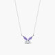 Collar mariposa de plata 1ª ley circonitas blanca y violeta 8 mm
