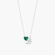 Gargantilla corazón de plata 1ª ley circonita verde y blanca 40-45 cm IMMORTAL LOVE