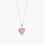 Collar corazón de plata 1ª ley circonitas rosa 11 mm