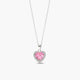 Collar corazón de plata 1ª ley circonitas rosa 11 mm