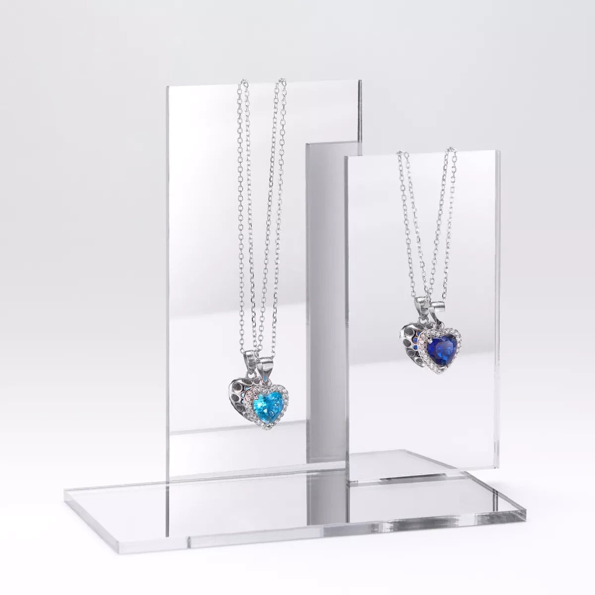 Collar corazón azul de plata 1ª ley circonitas 11 mm