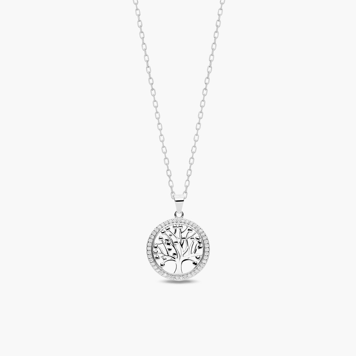 Collar árbol de la vida de plata 1ª ley circonitas 19 mm TREE OF LIFE