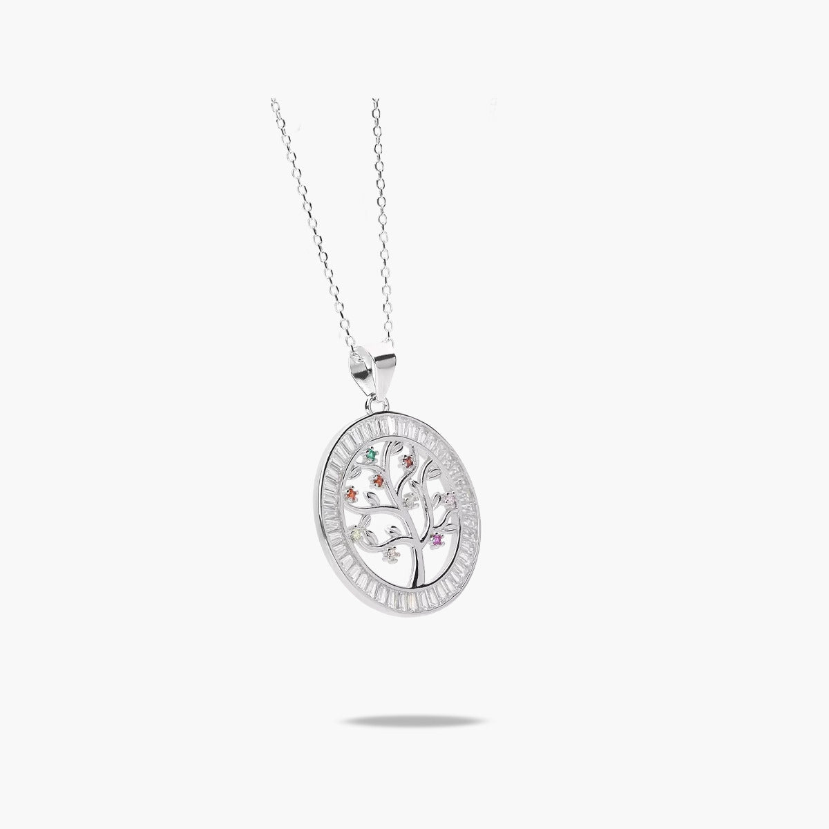 Collar árbol de la vida de plata 1ª ley circonitas 25 mm TREE OF LIFE