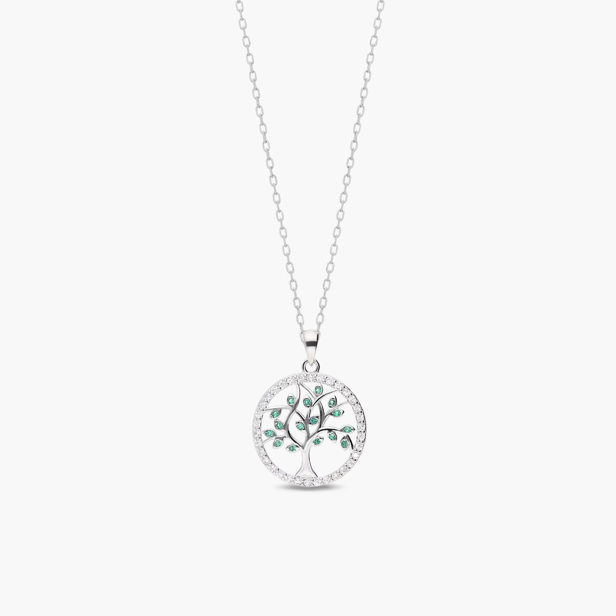Collar árbol de la vida de plata 1ª ley circonitas 18 mm TREE OF LIFE