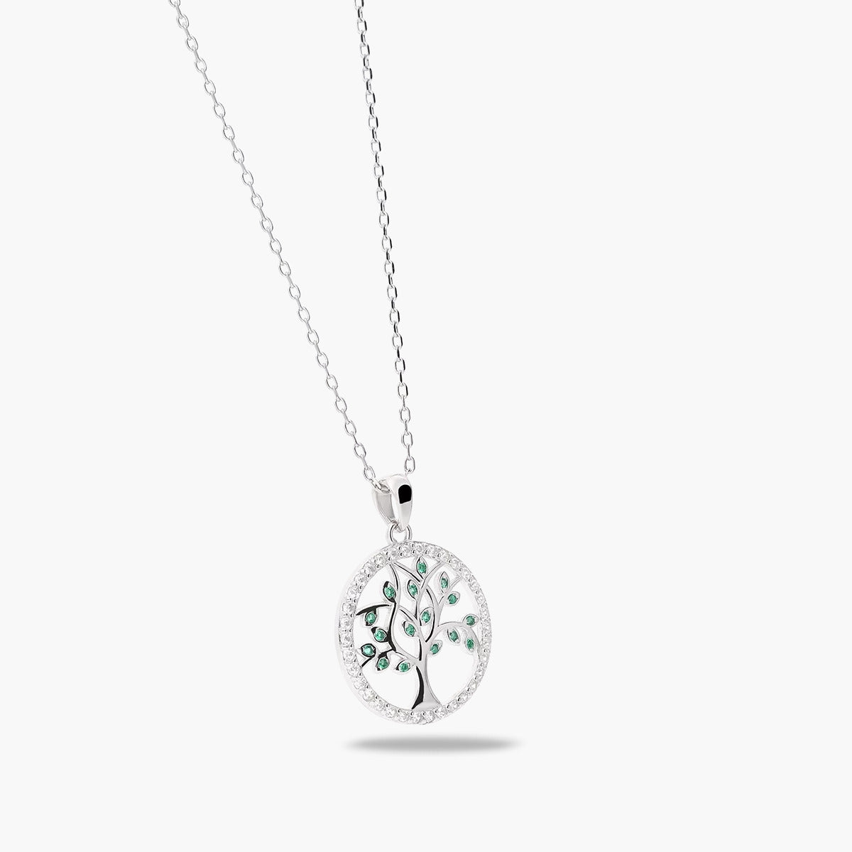 Collar árbol de la vida de plata 1ª ley circonitas 18 mm TREE OF LIFE